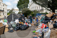 Garbage fills the streets as Brighton refuse strike continues.