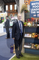 Conservative MP David Amess at the NFU stand with NFU Vice President Tom Bradshaw