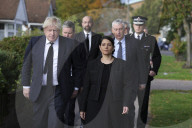 Boris Johnson and Priti Patel pay respects to Sir David Amess