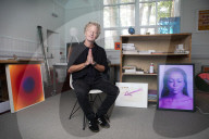 Artist Chris Levine at his studio, Shedfield, Hampshire, UK.