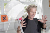 Artist Chris Levine at his studio, Shedfield, Hampshire, UK.