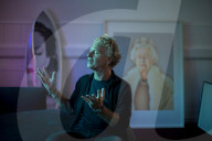 Artist Chris Levine at his studio, Shedfield, Hampshire, UK.