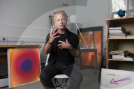 Artist Chris Levine at his studio, Shedfield, Hampshire, UK.