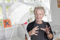 Artist Chris Levine at his studio, Shedfield, Hampshire, UK.