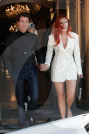 Bella Thorne Benjamin Mascolo leaving their hotel in Rome during Rome Film Festival 2021