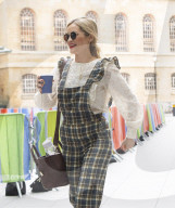 Laura Whitmore arriving at the BBC for The Andrew Marr Show.