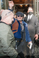 Johnny Depp leaving his hotel in Rome during Rome Film Festival 2021