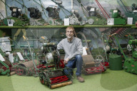 Welcome to my micro museum. Brian Radam - British Lawnmower Museum - Southport
