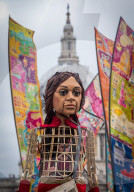 Giant Amal Puppet At St. Paul's