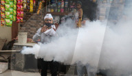 NEWS - Desinfektion gegen Dengue-Fieber in Neu-Delhi