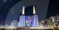 Line of Light Festival, above Nine Elms & Battersea Power Station, London.
