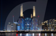 Line of Light Festival, above Nine Elms & Battersea Power Station, London.