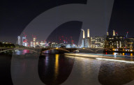 Line of Light Festival, above Nine Elms & Battersea Power Station, London.