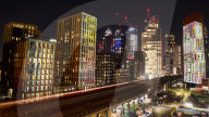 Line of Light Festival, above Nine Elms & Battersea Power Station, London.