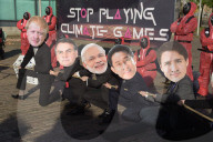Activists begin Squid Game protest at COP26.