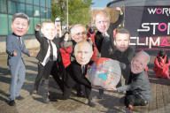 Activists begin Squid Game protest at COP26.