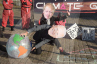 Activists begin Squid Game protest at COP26.