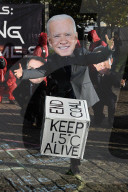 Activists begin Squid Game protest at COP26.