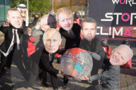 Activists begin Squid Game protest at COP26.