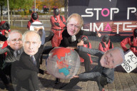 Activists begin Squid Game protest at COP26.
