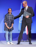 Prince William with Vinisha Umashankar  at the EarthShot Prize at Cop26