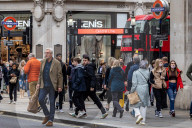 Shoppers on Oxford Street in London.