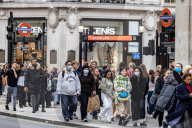 Shoppers on Oxford Street in London.