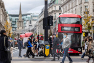 Shoppers on Oxford Street in London.