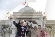Boris Johnson and Priti Patel visit Neasden Temple