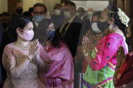 Boris Johnson and Priti Patel visit Neasden Temple