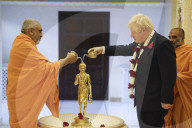 Boris Johnson and Priti Patel visit Neasden Temple