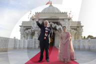 Boris Johnson and Priti Patel visit Neasden Temple