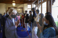 Boris Johnson and Priti Patel visit Neasden Temple