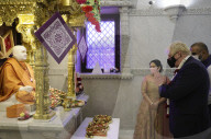 Boris Johnson and Priti Patel visit Neasden Temple