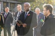 A service at the Cenotaph to commemoration  Armistice Day and to remember Walter Tull, one of the first Black British officers of The Great War.