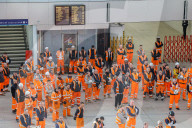 Commuters stop for the two minute silence for the fallen heroes of World War One on Armistice Day at Waterloo Station, London.