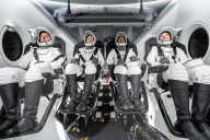 SpaceX Crew-3 astronauts during a training session