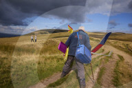 Gliders in Lancashire: model aircraft enthusiasts.
Guardian photojournalist Christopher Thomond spent some time with model aircraft enthusiasts who were launching their slope-soaring gliders off the hillside at Nick of Pendle.