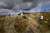 Gliders in Lancashire: model aircraft enthusiasts.
Guardian photojournalist Christopher Thomond spent some time with model aircraft enthusiasts who were launching their slope-soaring gliders off the hillside at Nick of Pendle.