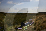 Gliders in Lancashire: model aircraft enthusiasts.
Guardian photojournalist Christopher Thomond spent some time with model aircraft enthusiasts who were launching their slope-soaring gliders off the hillside at Nick of Pendle.