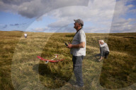 Gliders in Lancashire: model aircraft enthusiasts.
Guardian photojournalist Christopher Thomond spent some time with model aircraft enthusiasts who were launching their slope-soaring gliders off the hillside at Nick of Pendle.