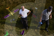 Gliders in Lancashire: model aircraft enthusiasts.
Guardian photojournalist Christopher Thomond spent some time with model aircraft enthusiasts who were launching their slope-soaring gliders off the hillside at Nick of Pendle.