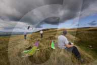 Gliders in Lancashire: model aircraft enthusiasts.
Guardian photojournalist Christopher Thomond spent some time with model aircraft enthusiasts who were launching their slope-soaring gliders off the hillside at Nick of Pendle.