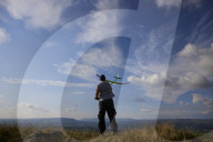 Gliders in Lancashire: model aircraft enthusiasts.
Guardian photojournalist Christopher Thomond spent some time with model aircraft enthusiasts who were launching their slope-soaring gliders off the hillside at Nick of Pendle.