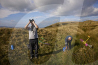 Gliders in Lancashire: model aircraft enthusiasts.
Guardian photojournalist Christopher Thomond spent some time with model aircraft enthusiasts who were launching their slope-soaring gliders off the hillside at Nick of Pendle.