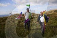 Gliders in Lancashire: model aircraft enthusiasts.
Guardian photojournalist Christopher Thomond spent some time with model aircraft enthusiasts who were launching their slope-soaring gliders off the hillside at Nick of Pendle.