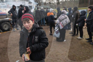 Migrants on Belarusian-Polish border