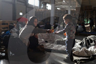 Migrants on Belarusian-Polish border