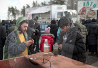Migrants on Belarusian-Polish border