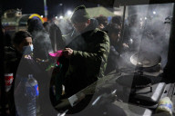 Migrants at Bruzgi Transport and Logistics Centre on Belarus-Poland border